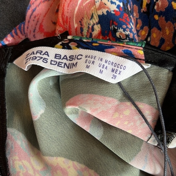 NWT Zara Basic Z1975 Denim Polyester Tiger Cat Dress M - Picture 7 of 12